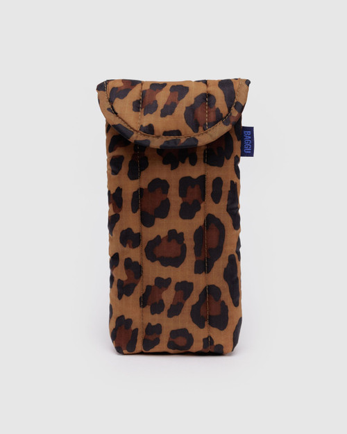 Puffy Glasses Case- Leopard