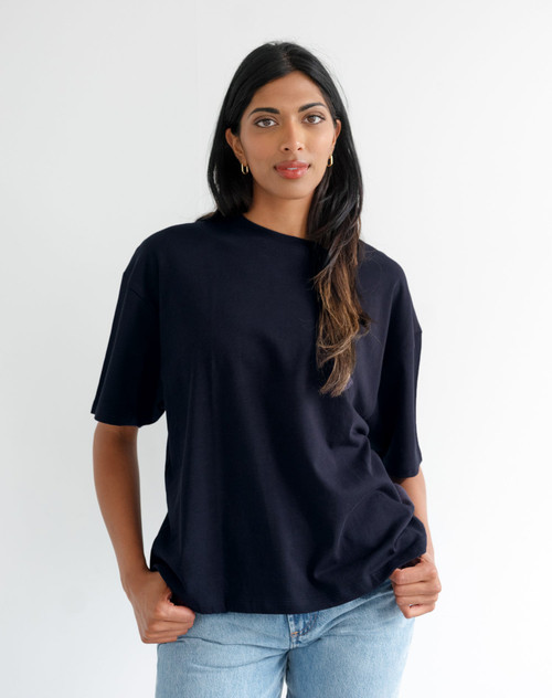 Boxy Tee- Navy