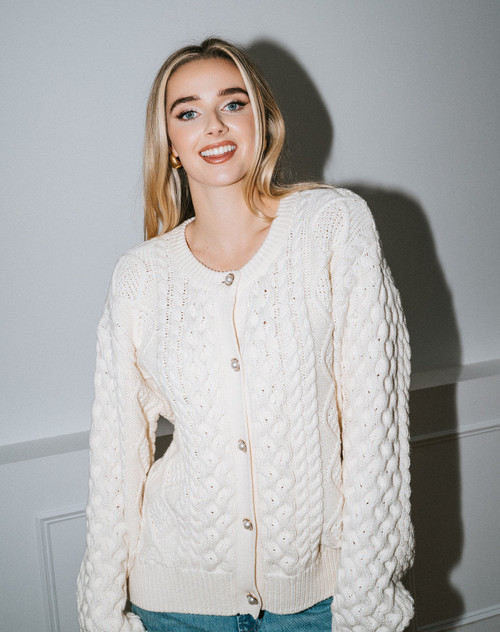 The Stella Cardigan- Ecru