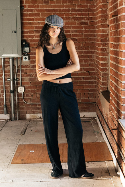 Pointelle Lounge Pant- Black