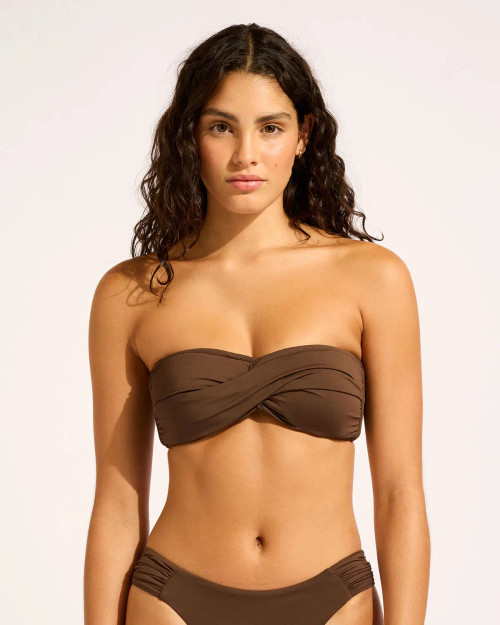 SF Collective Twist Bandeau- Dark Chocolate