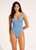 Sea Dive Deep V Neck One Piece- Cornflower