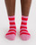 Crew Sock- Pink Stripe