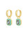 Enamel Bezel Huggies- Turquoise/Gold