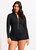 Boyleg Zip Front Surfsuit- Black