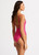 Mesh Effect V Neck One Piece- Chilli Red