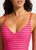 Mesh Effect V Neck One Piece- Chilli Red