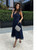 Midi Dress with Tulle Skirt - Navy