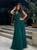 Maxi Dress with Lace Top and Tulle Bottom - Bottle Green