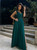 Maxi Dress with Lace Top and Tulle Bottom - Bottle Green