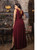 Maxi Dress with Lace Top and Tulle Bottom - Marsala