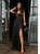 Plunge Neckline Maxi Dress - Black