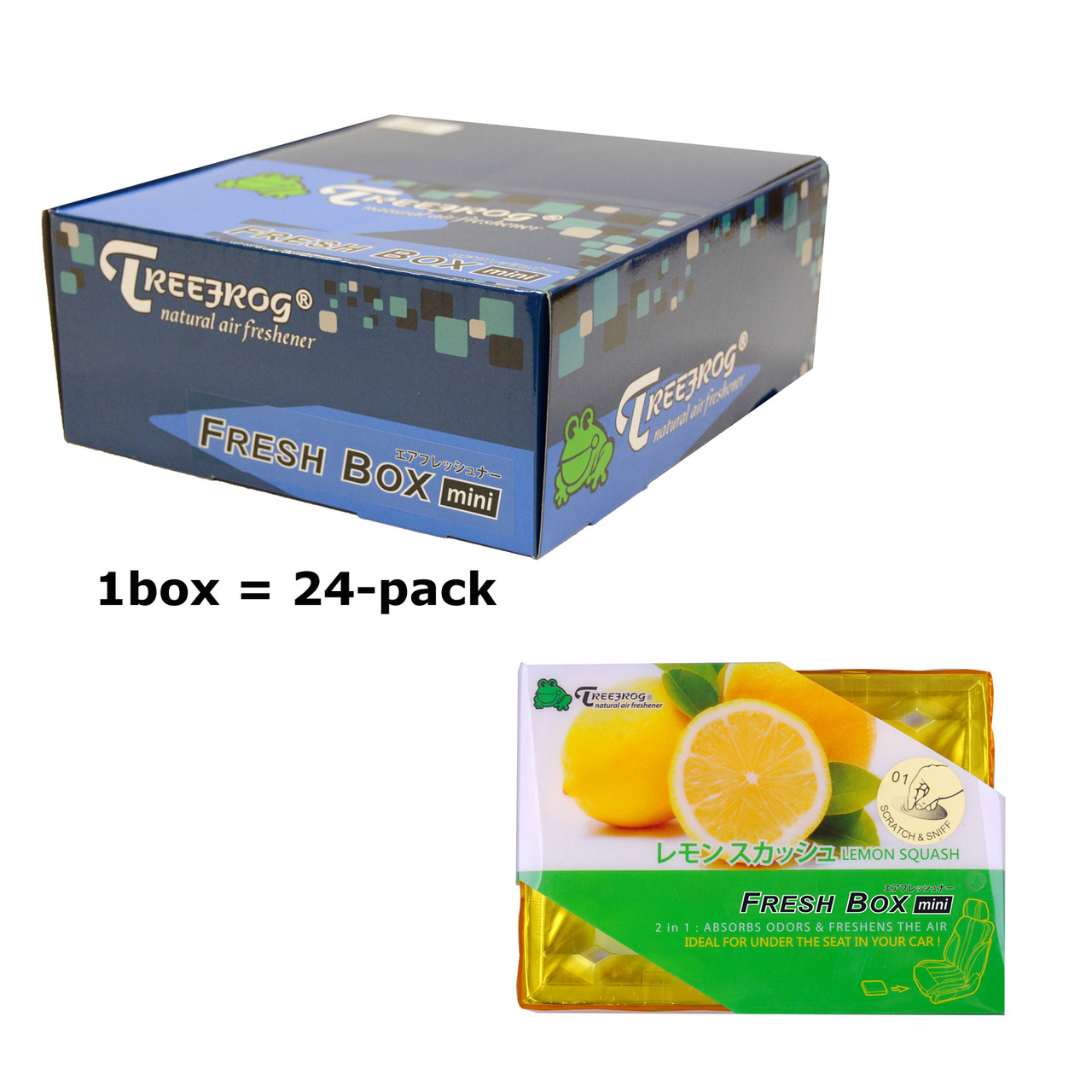 Wholesale TREEFROG FRESH BOX MINI LEMON SQUASH CAR AIR FRESHENER