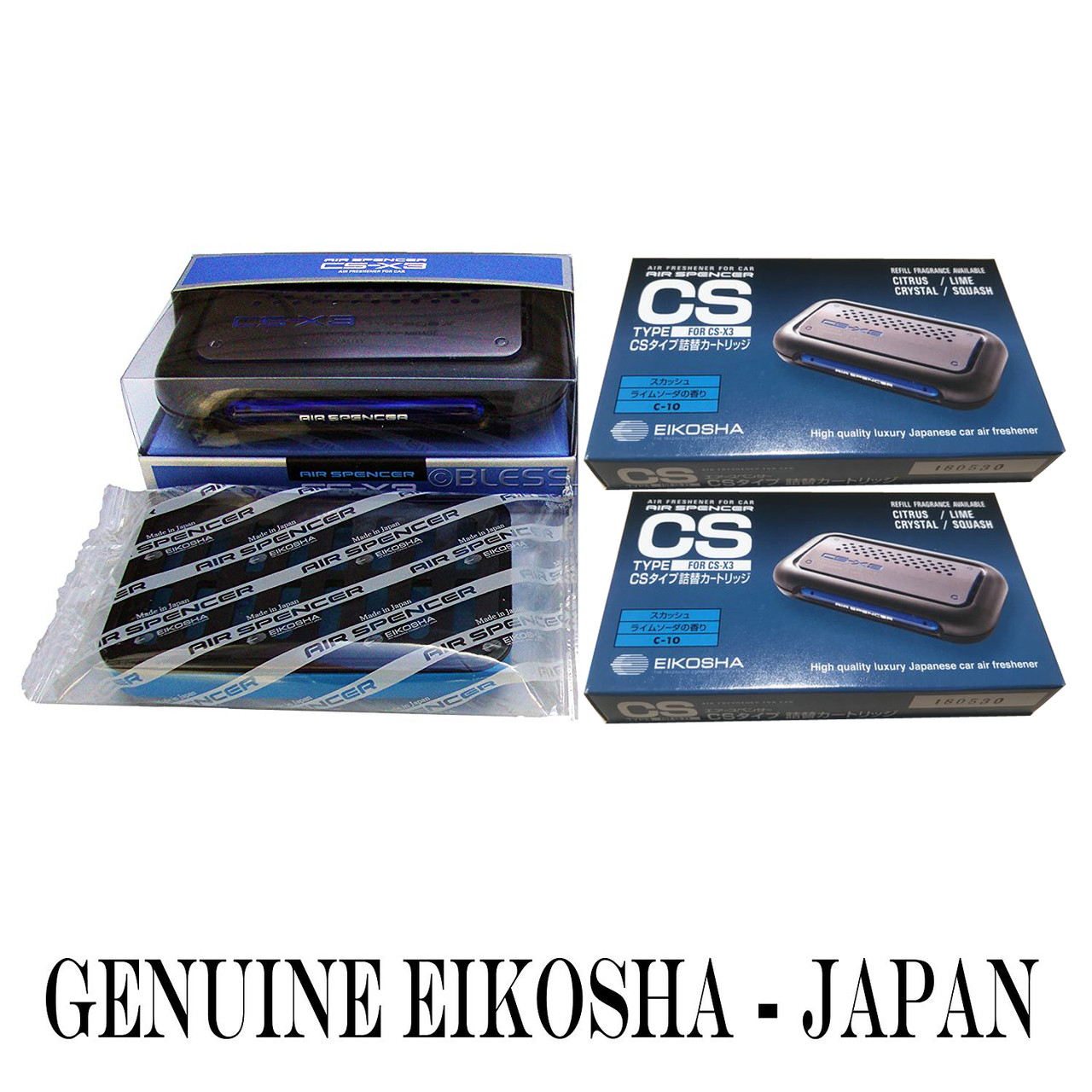 Csx3 Squash Scent Cartridge Unit and 2 Refill Air Spencer JDM car air freshener