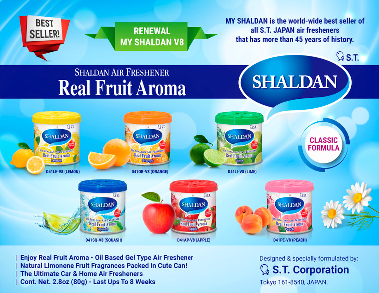 My Shaldan Air Freshener V8 Original Formula, Assorted Scents, Special Master with 96-can quantity