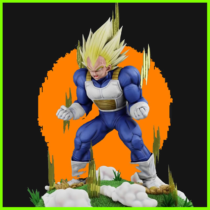 Super Vegeta SS2 Dragon Ball Z Statue STL File 3D Print