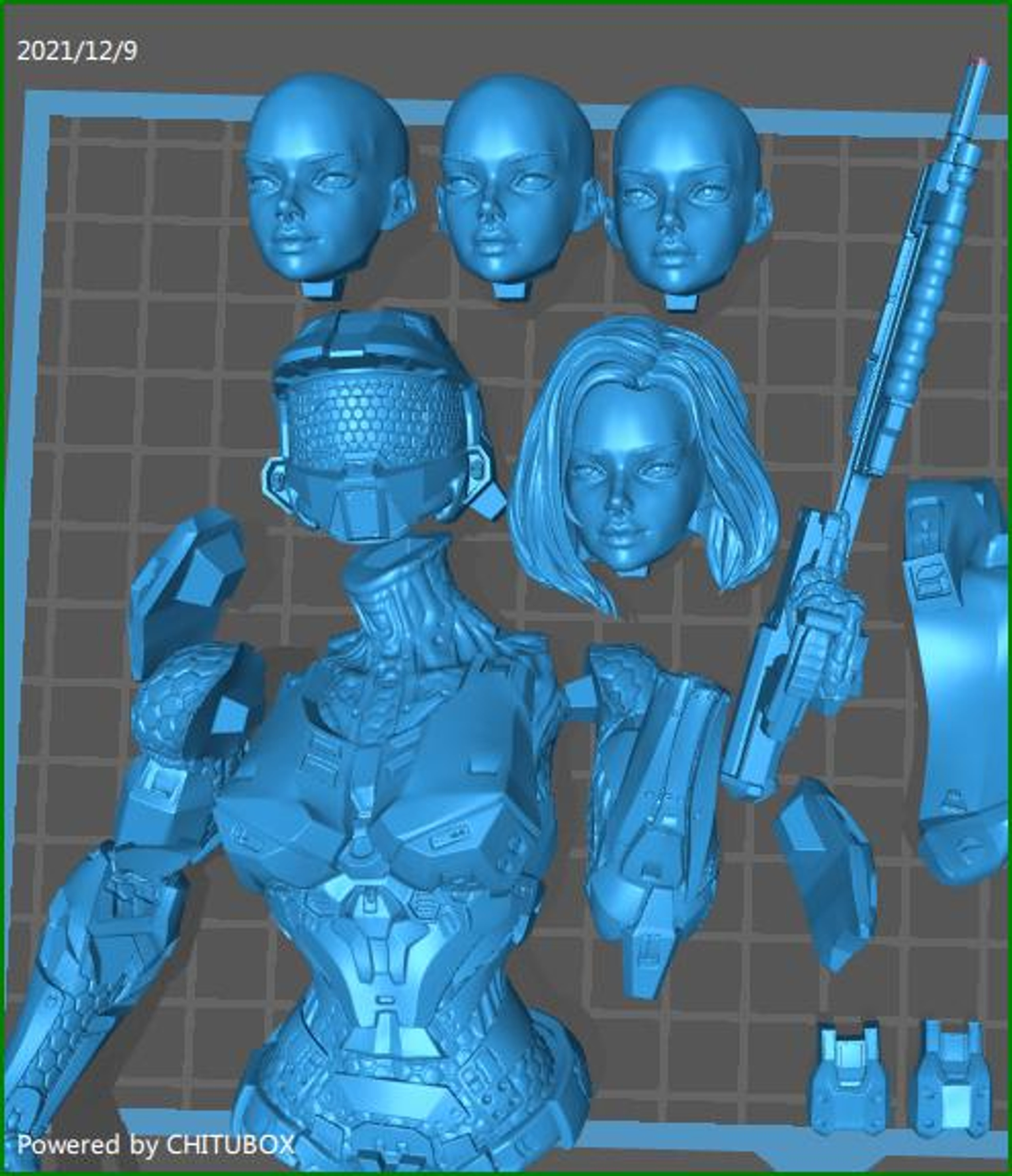 Female Spartan Halo STL File for 3D Print