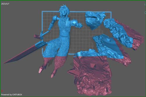 Cloud Strife FF7 Statue - STL File 3D Print