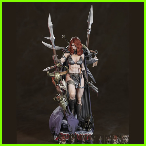 Red Sonja Warrior Statue - STL File 3D Print - maco3d