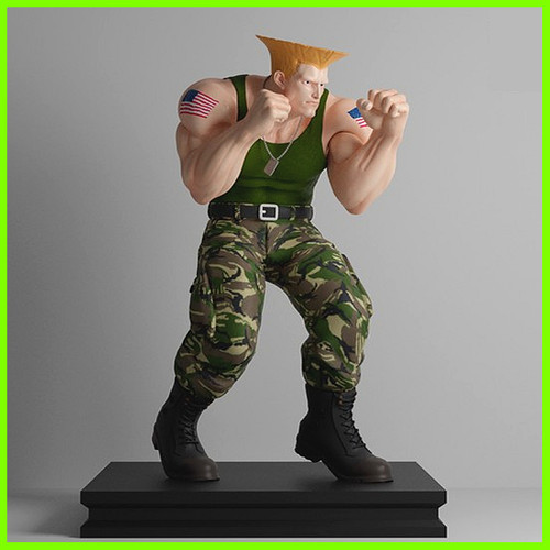 Guile Street Fighter - STL File 3D Print - maco3d