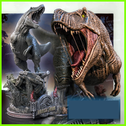 Jurassic Park T-Rex Statue - STL File 3D Print - maco3d