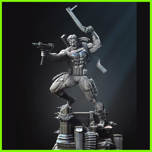 Punisher Statue - STL File 3D Print - maco3d