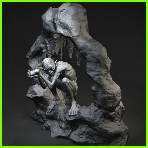 Gollum The Lord of the Rings Statue - STL File 3D Print - maco3d