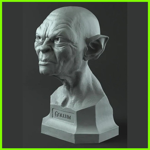 Gollum Bust The Lord of the Rings  - STL File for 3D Print - maco3d