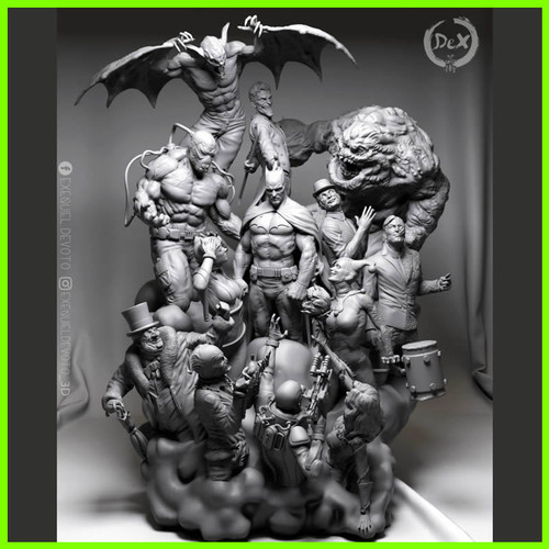 Batman Diorama - STL File for 3D Print - maco3d