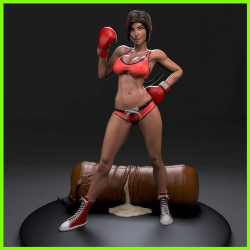 Boxing Girl - STL File for 3D Print - [maco3d]