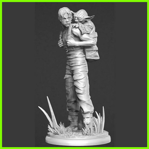 Luke Skywalker and Yoda Master Star Wars - STL File for 3D Print - maco3d