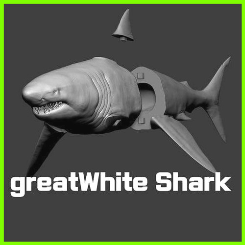 Great White Shark - STL File for 3D Print - maco3d