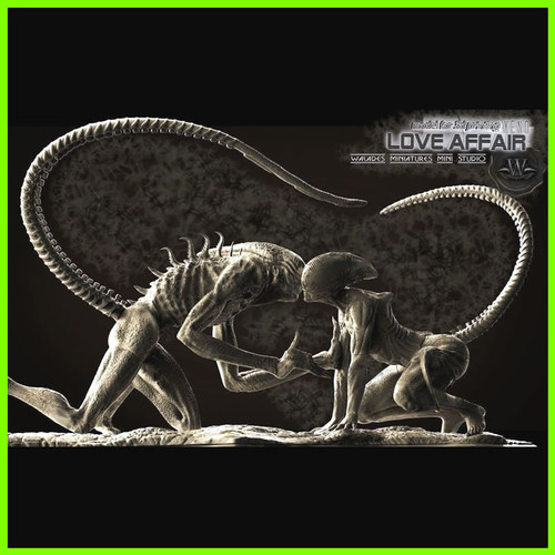 Alien Xenomorph King and Queen - STL File for 3D Print - maco3d
