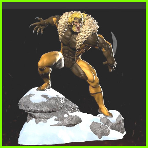 Sabretooth X Men Statue - STL File 3D Print - maco3d