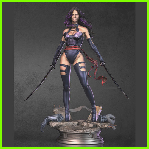 Psylocke Statue + NSFW - STL File for 3D Print - maco3d