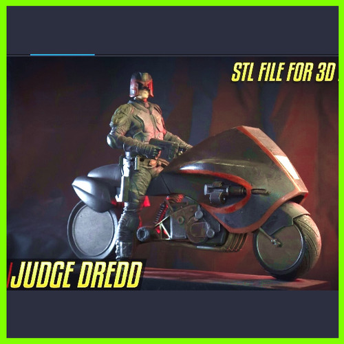 Judge Dredd Statue - STL File for 3D Print - maco3d