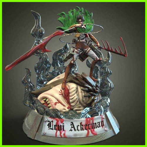 Levi Ackerman Attack on Titan Statue - STL File for 3D Print - maco3d