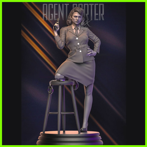 Agent Carter Statue - STL File for 3D Print - maco3d