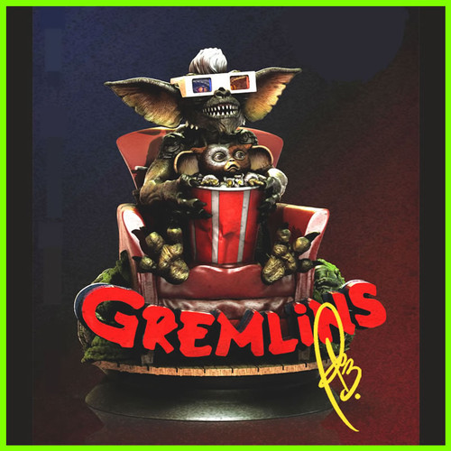 Mohawk & Gizmo Gremlins Statue - STL File for 3D Print - maco3d