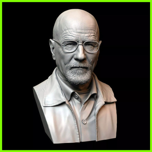 Walter White Bust Breaking Bad - STL File for 3D Print - maco3d
