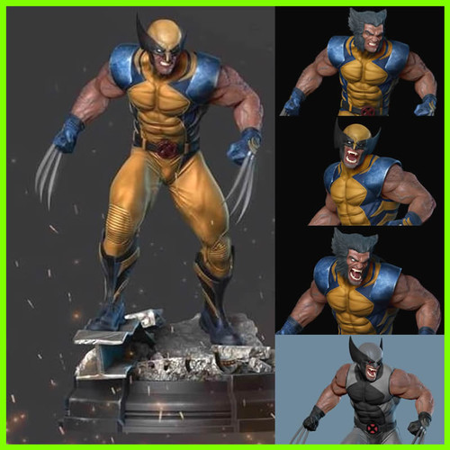 Wolverine X-Men Statue - STL File for 3D Print - maco3d