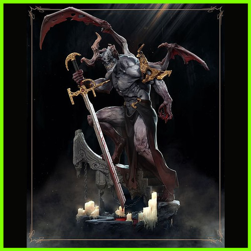 Blood Demon Statue - STL File for 3D Print - maco3d