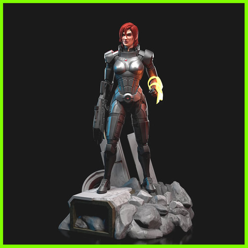 Female Shepard Mass Effect - STL File for 3D Print - maco3d