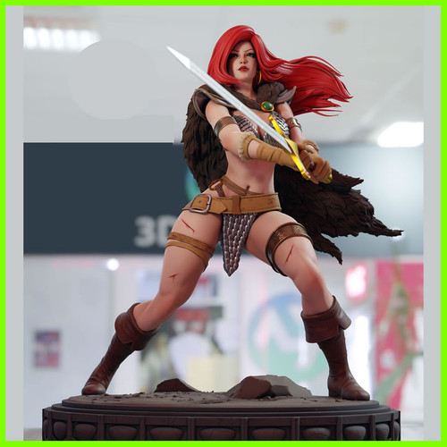 Red Sonja Statue - STL File 3D Print - maco3d