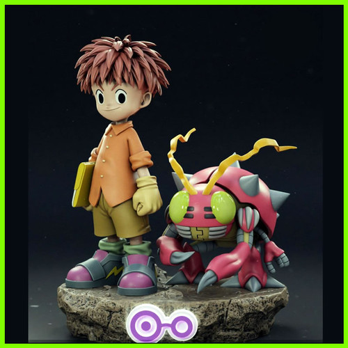 Digimon Izzy and Tentomon Statue - STL File 3D Print - maco3d