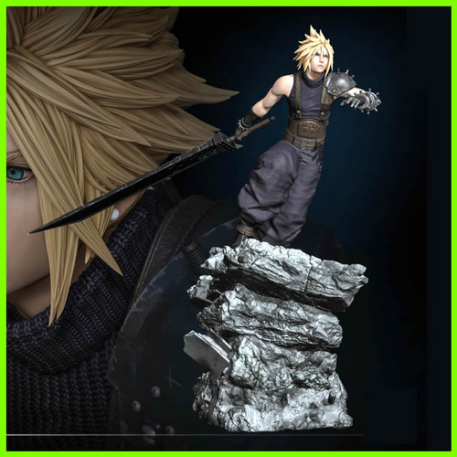 Cloud Strife FF7 Statue - STL File 3D Print - maco3d