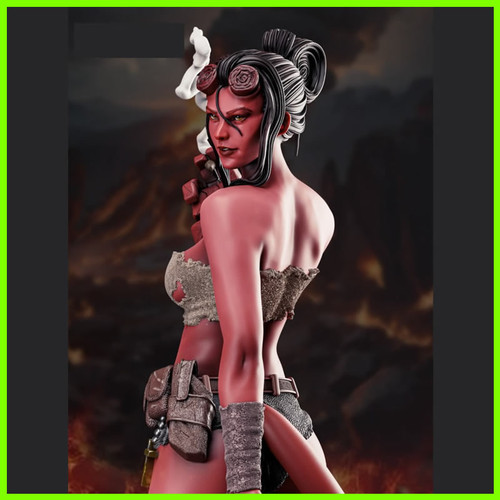 Hellgirl Hellboy Statue - STL File 3D Print - maco3d