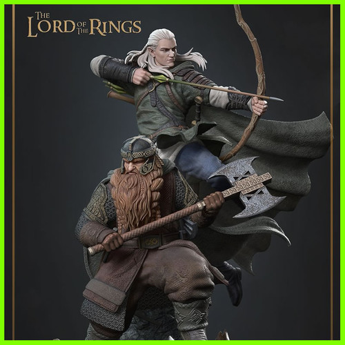 Gimli and Legolas Lord of the Rings Statue - STL File 3D Print - maco3d