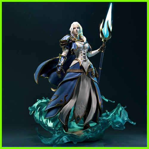 Jaina Proudmoore Warcraft Statue - STL File 3D Print - maco3d