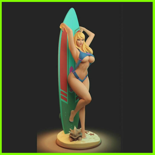 Samus Aran Surfing Statue - STL File 3D Print - maco3d